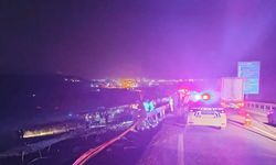Bursa'da azot yüklü tanker şarampole devrilip patladı, sürücü öldü