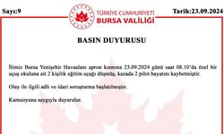 Bursa'da eğitim uçağı düştü, 2 pilot hayatını kaybetti